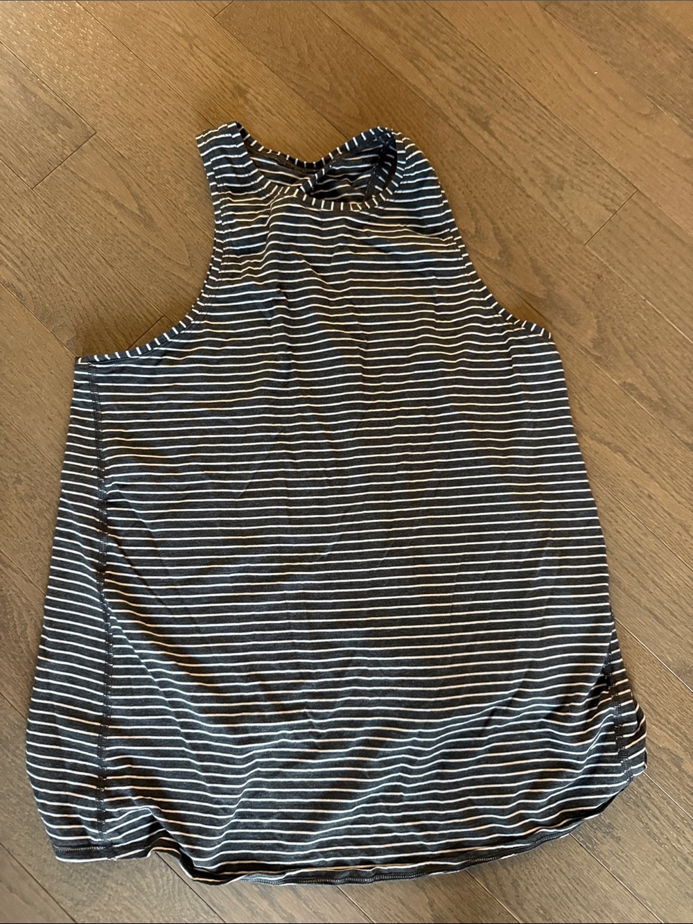 Striped open back Tank Top - Black & White